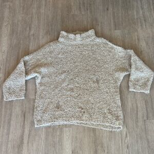 Free People Tan Oversized Alpaca Knit Sweater